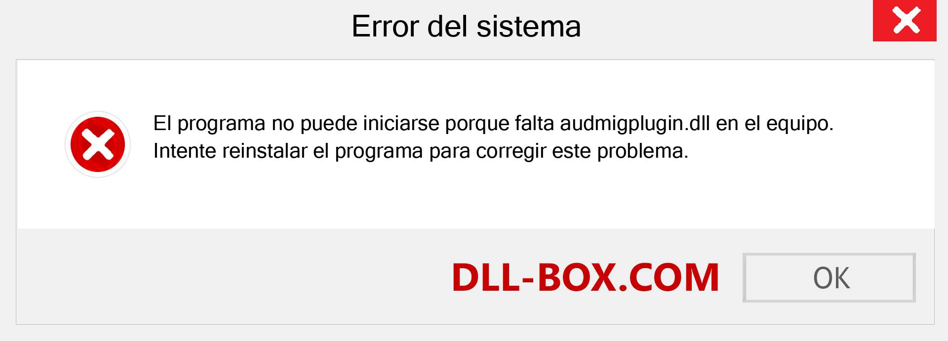 ¿Falta el archivo audmigplugin.dll ?. Descargar para Windows 7, 8, 10 - Corregir audmigplugin dll Missing Error en Windows, fotos, imágenes